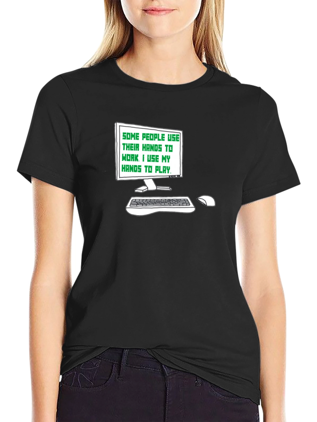 Gamer Tee: Hands to Play Black T-Shirt