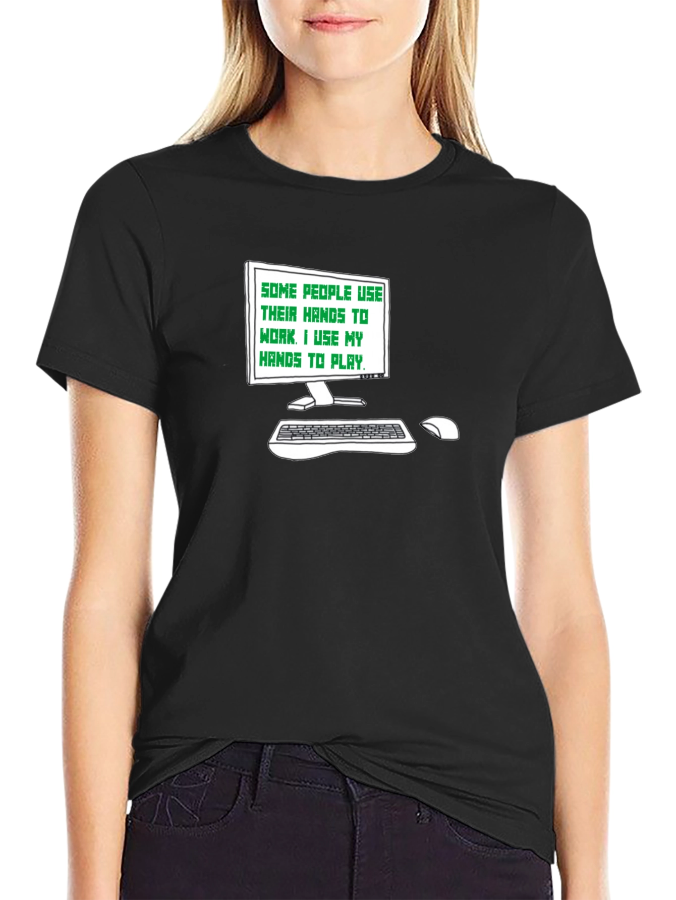Gamer Tee: Hands to Play Black T-Shirt