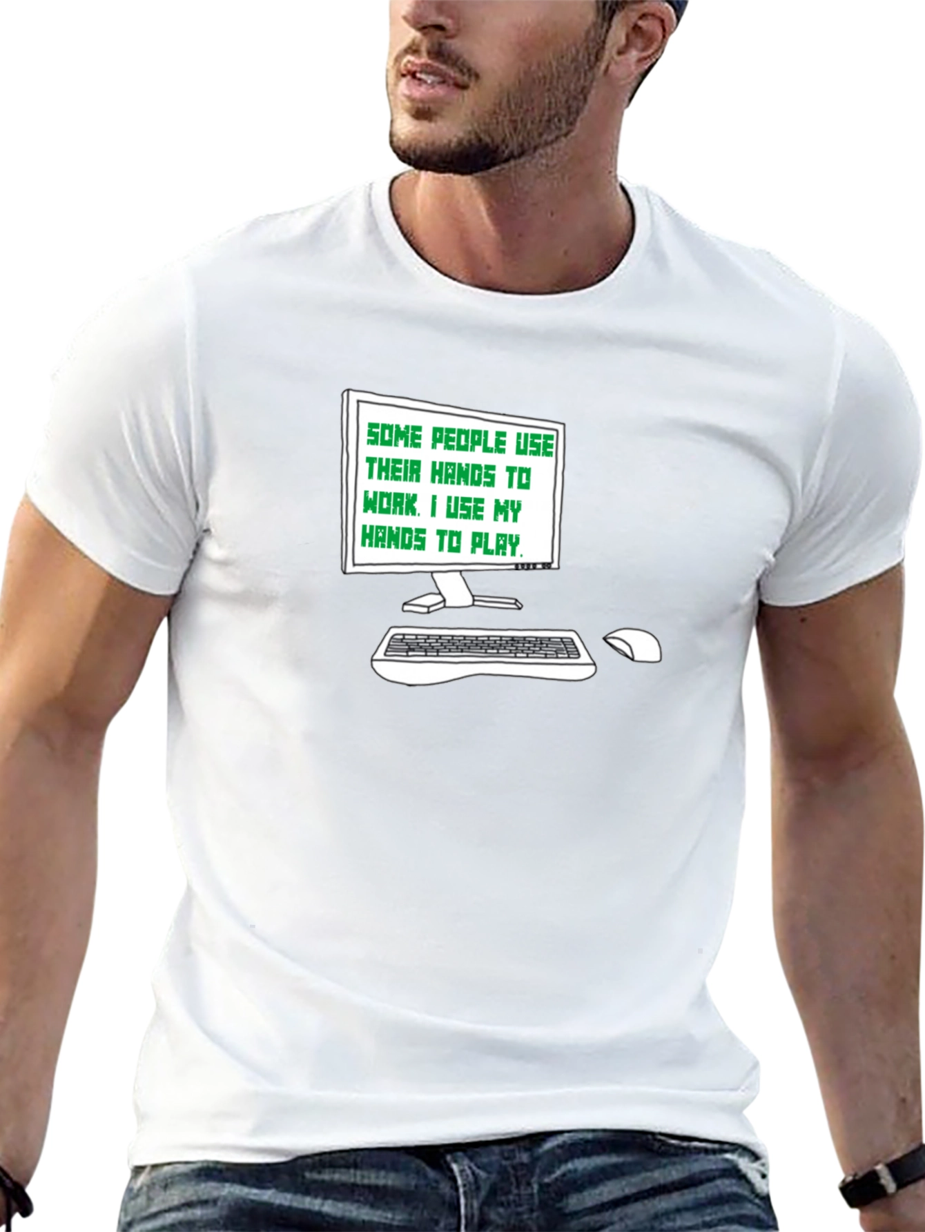 Gamer Tee: Hands to Play Black T-Shirt