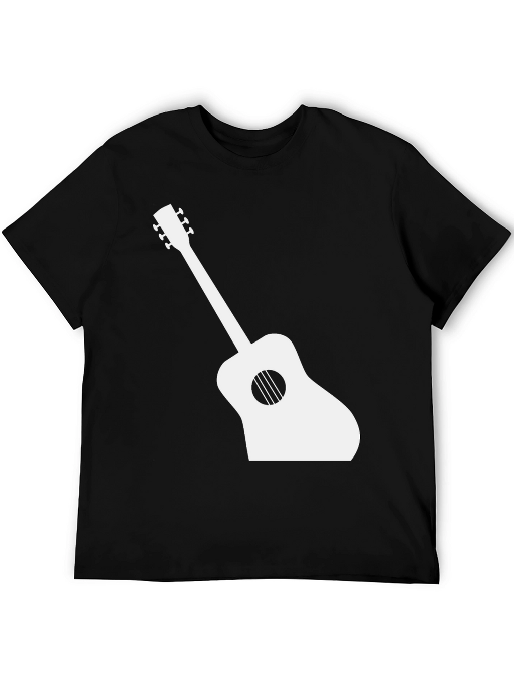 Guitar Graphic Tee - Black Casual T-Shirt