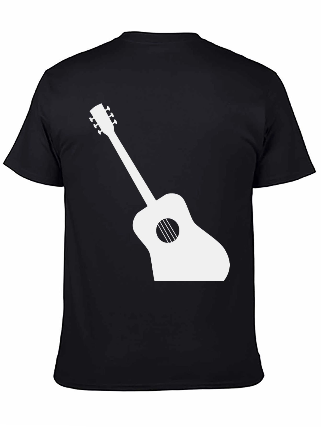 Guitar Graphic Tee - Black Casual T-Shirt