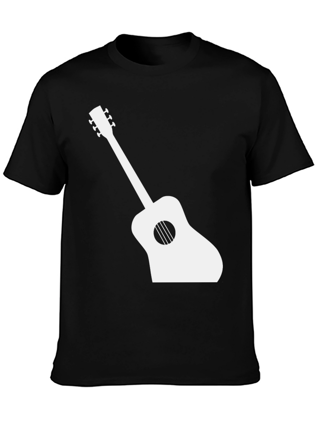Guitar Graphic Tee - Black Casual T-Shirt