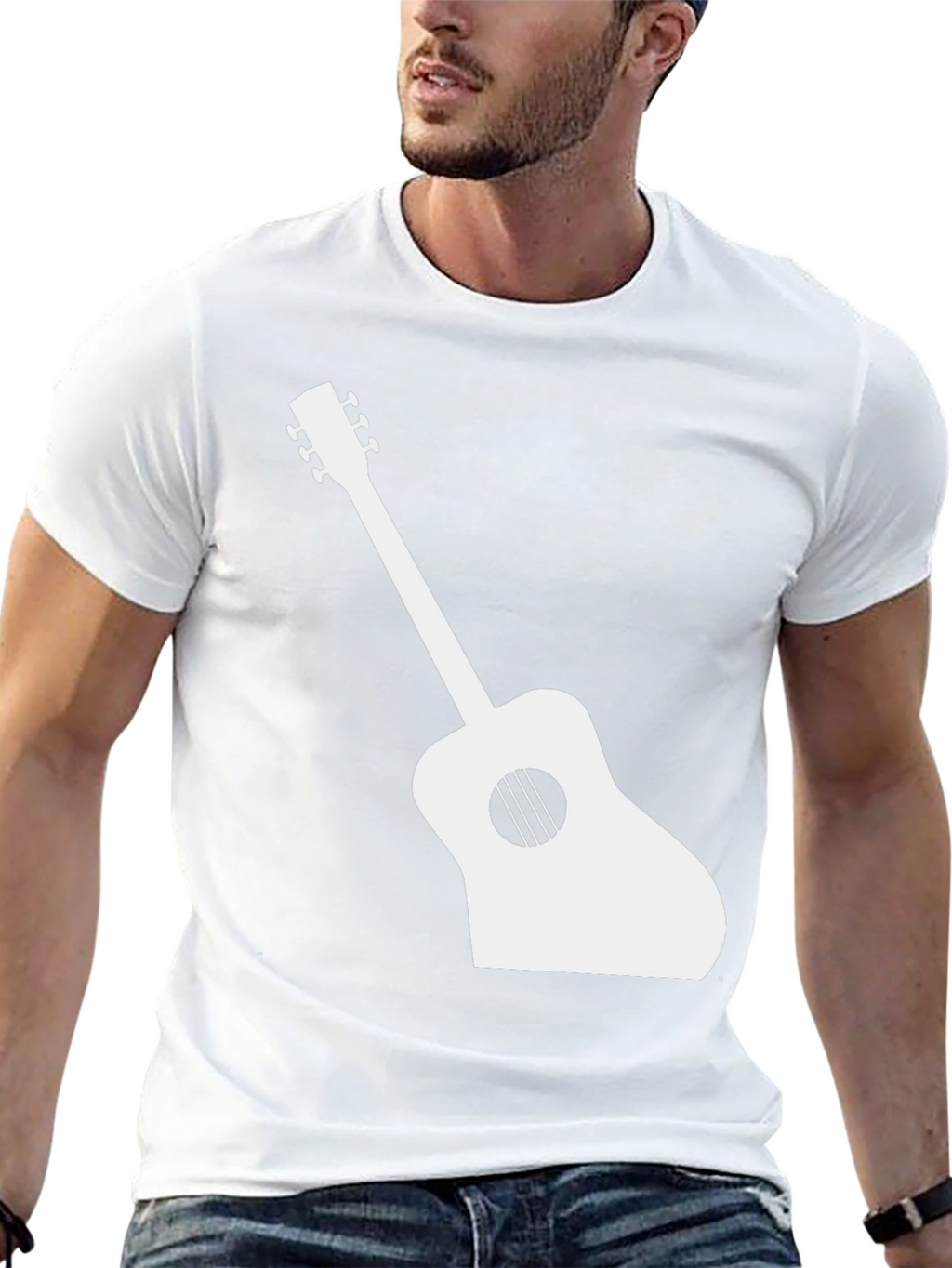 Guitar Graphic Tee - Black Casual T-Shirt