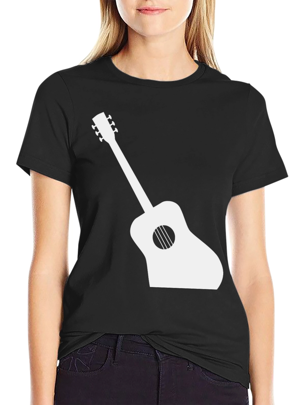 Guitar Graphic Tee - Black Casual T-Shirt