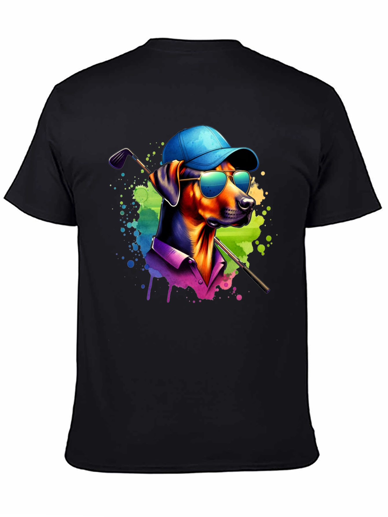Dog Golfer Graphic Tee - Cool Canine Style