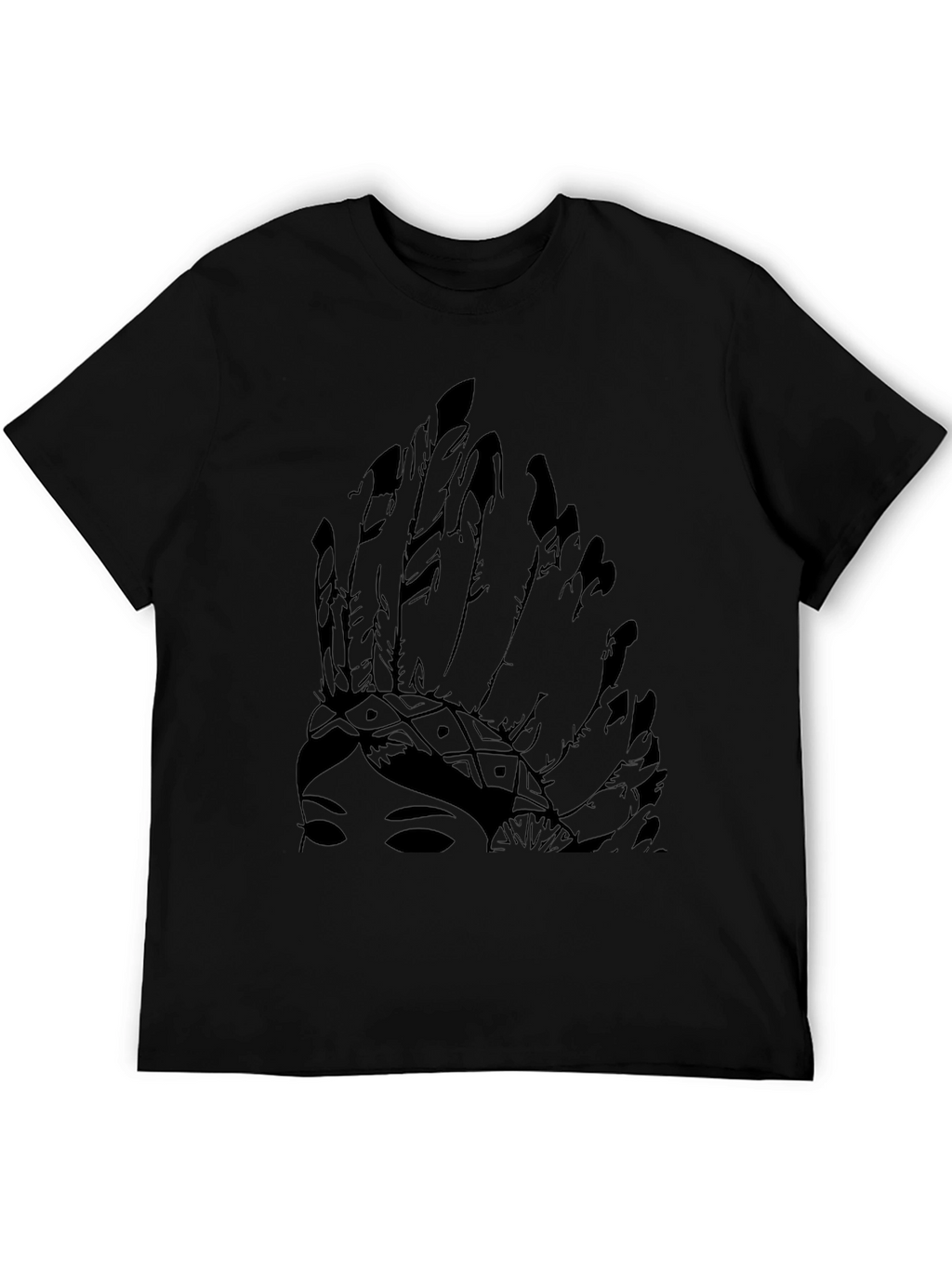 Native American Headdress Graphic Black Tee