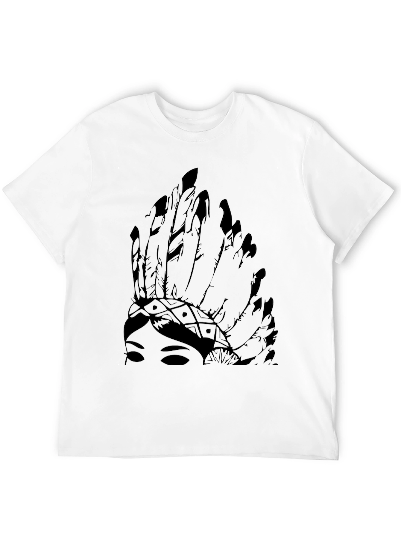 Native American Headdress Graphic Black Tee