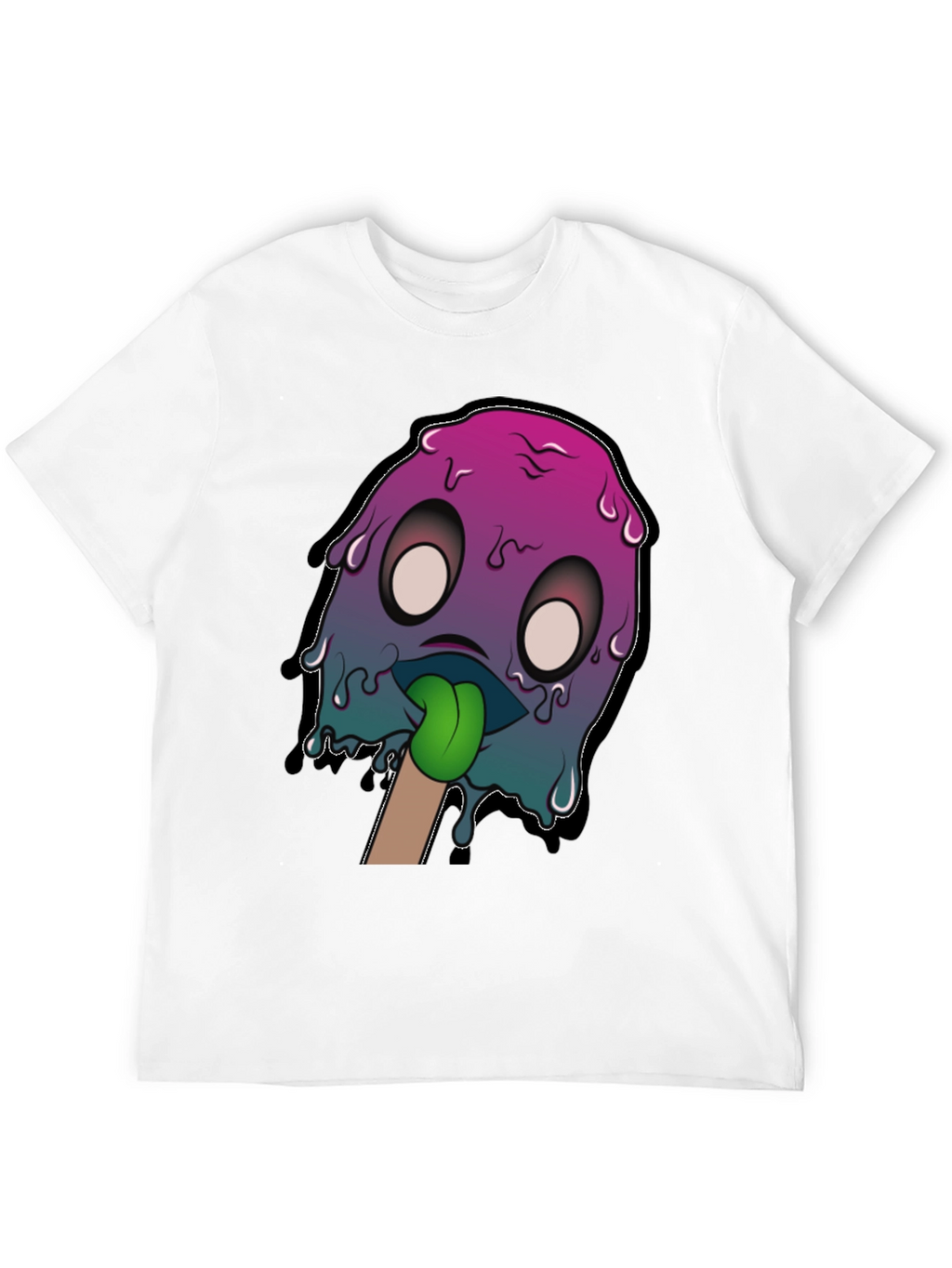 Melting Popsicle Monster Graphic Tee - Cool Design!