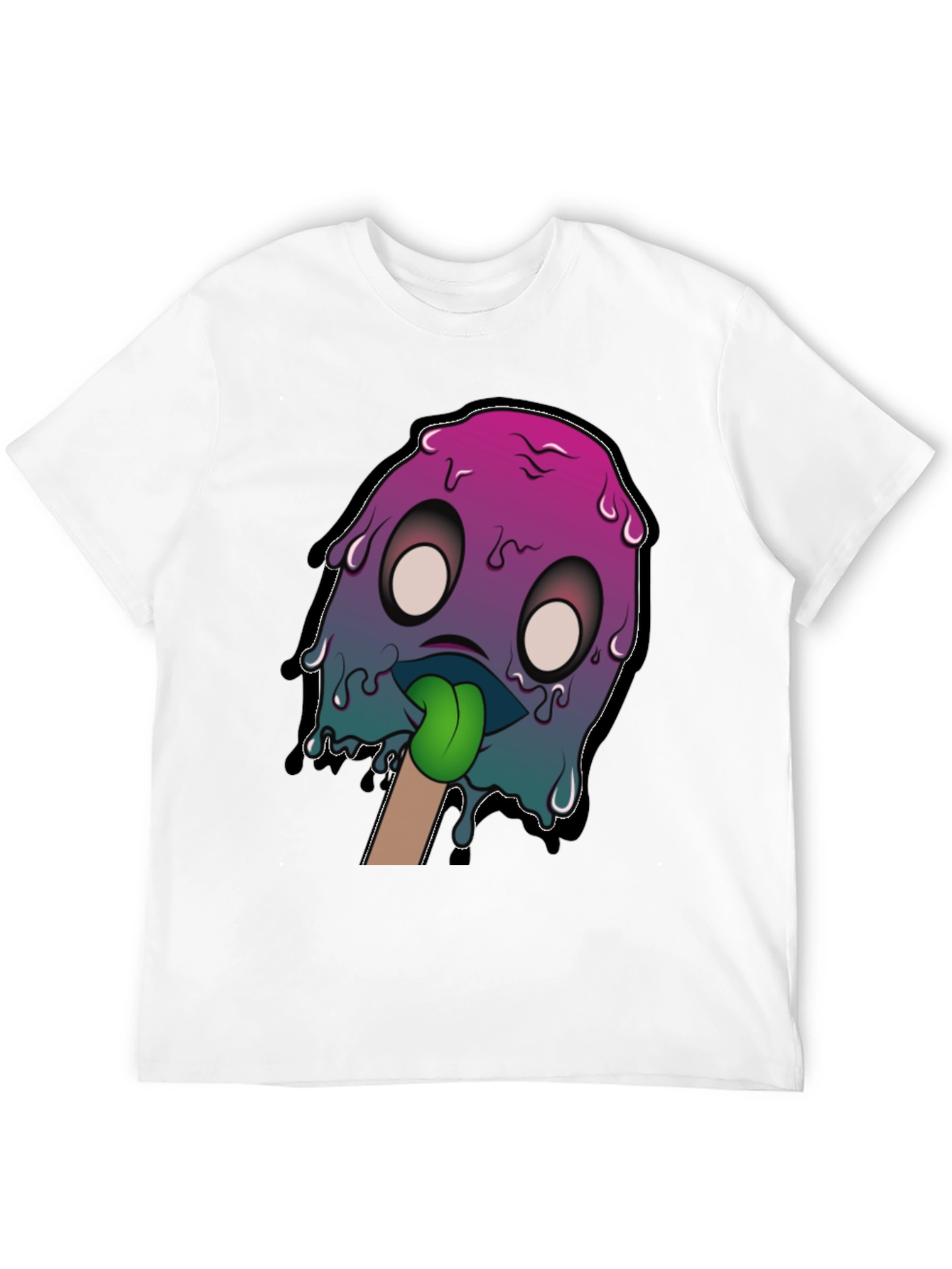 Melting Popsicle Monster Graphic Tee - Cool Design!