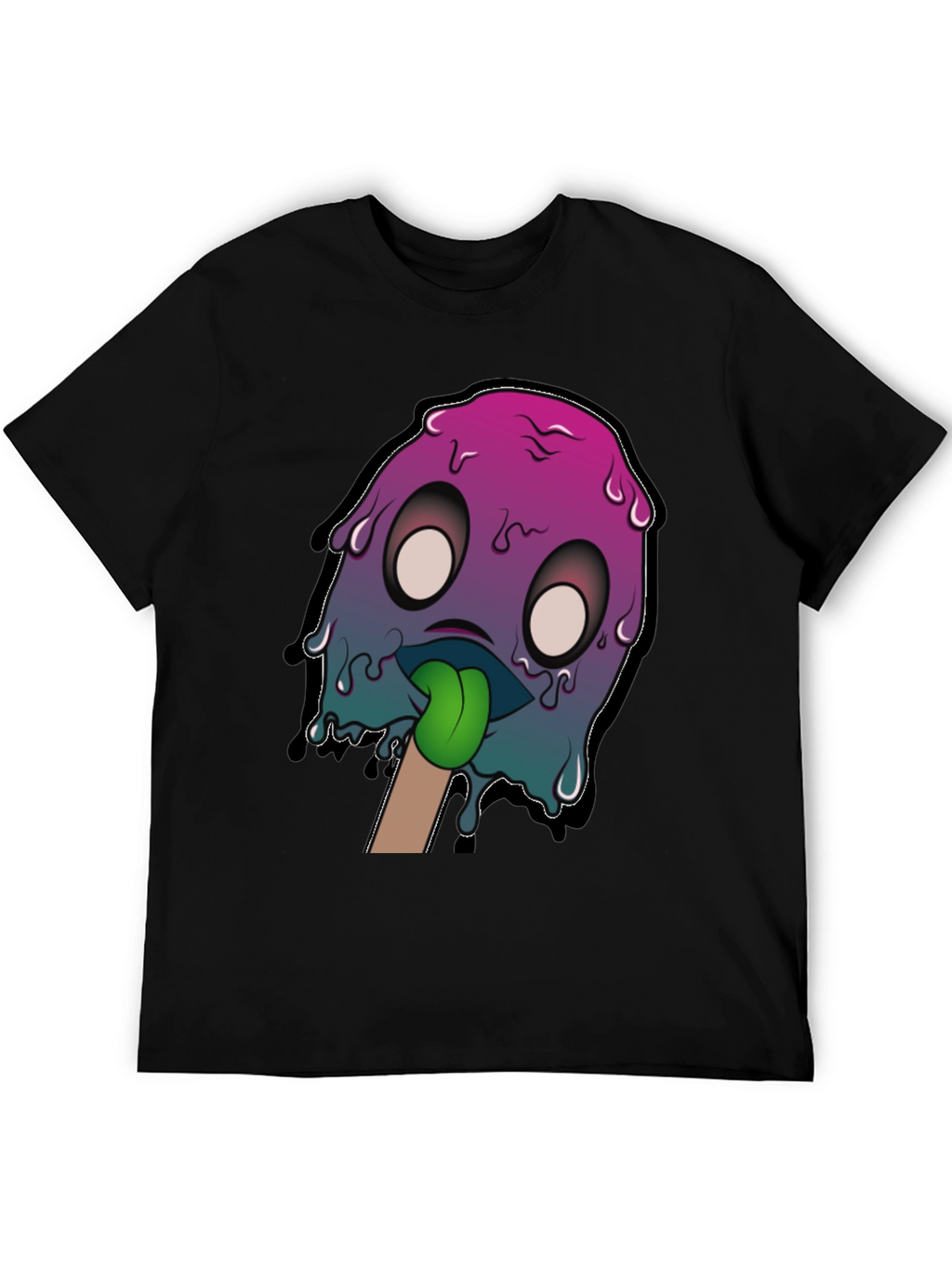 Melting Popsicle Monster Graphic Tee - Cool Design!