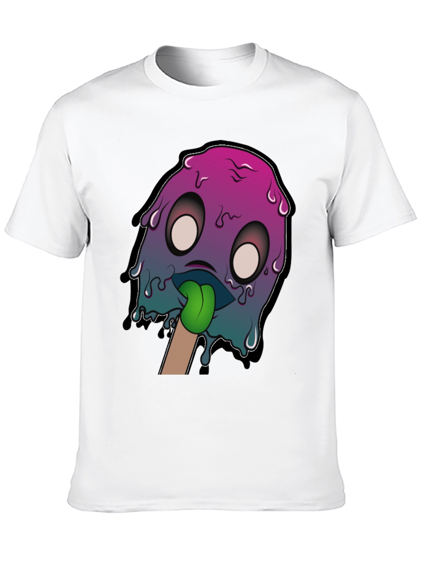 Melting Popsicle Monster Graphic Tee - Cool Design!