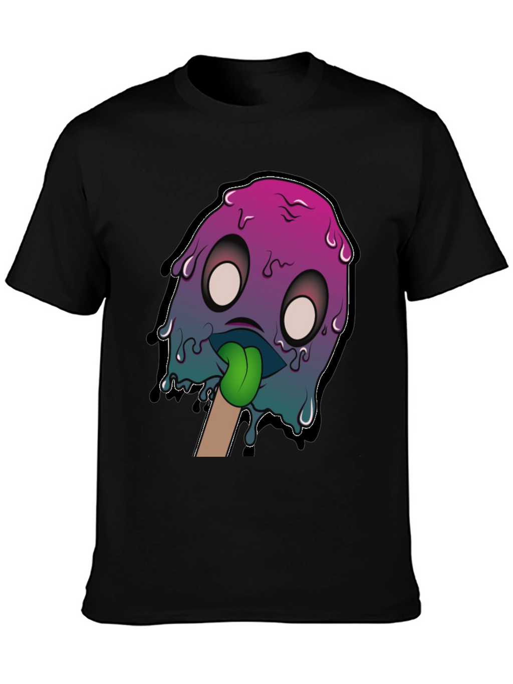 Melting Popsicle Monster Graphic Tee - Cool Design!