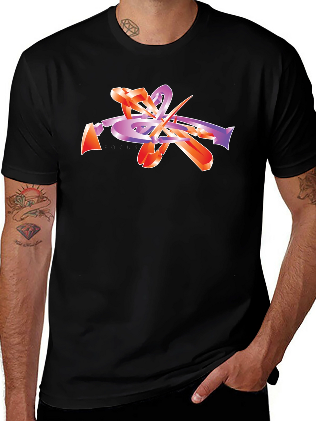 Abstract Trumpet Graphic Tee - Stylish Music Lover T-Shirt