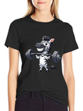 Zebra Gym Workout Black T-Shirt