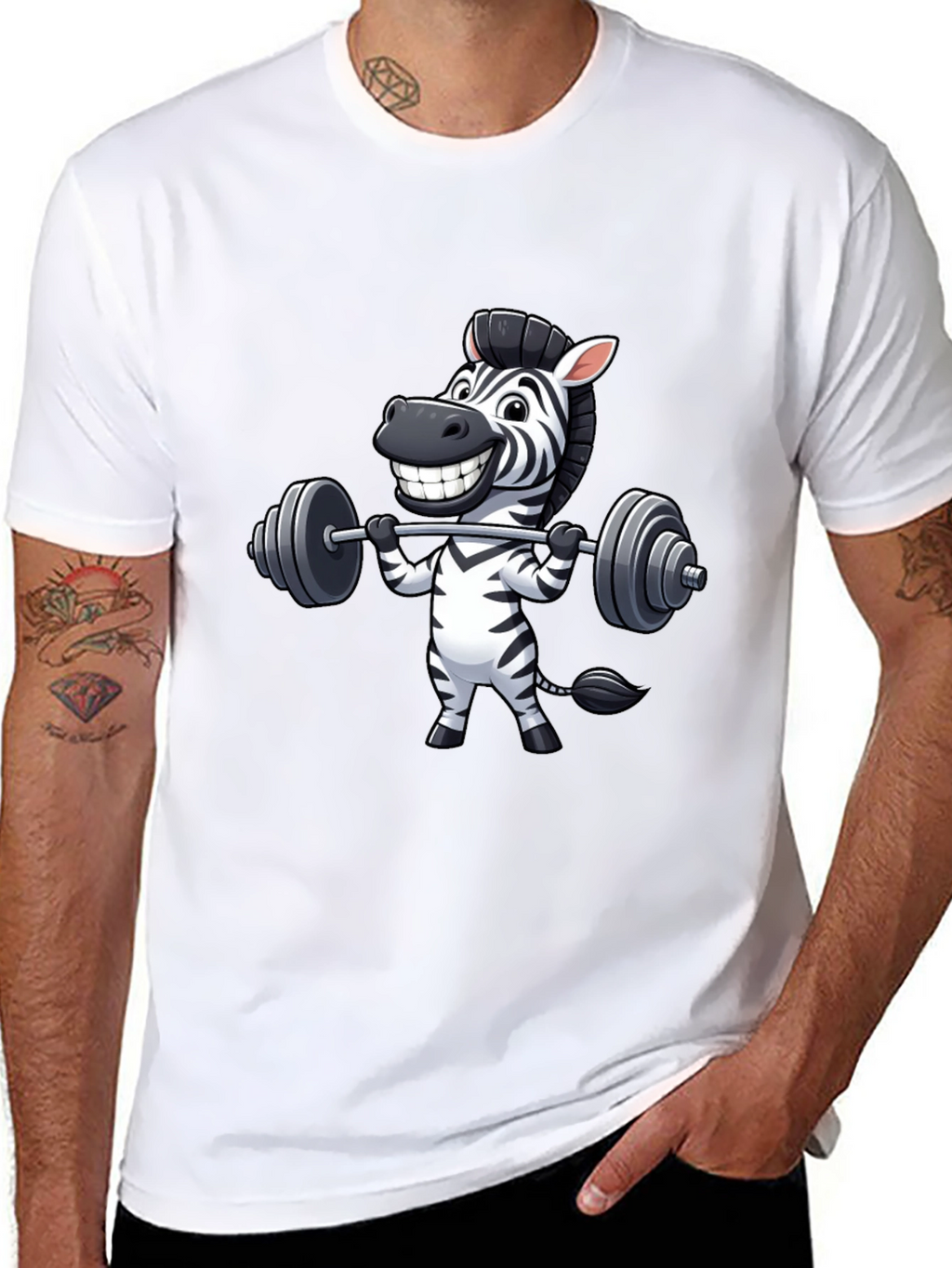Zebra Gym Workout Black T-Shirt