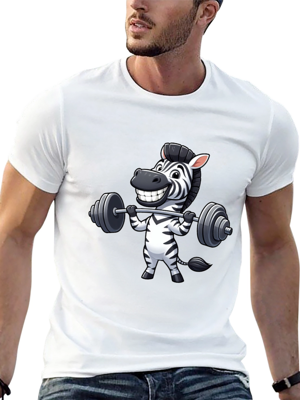 Zebra Gym Workout Black T-Shirt