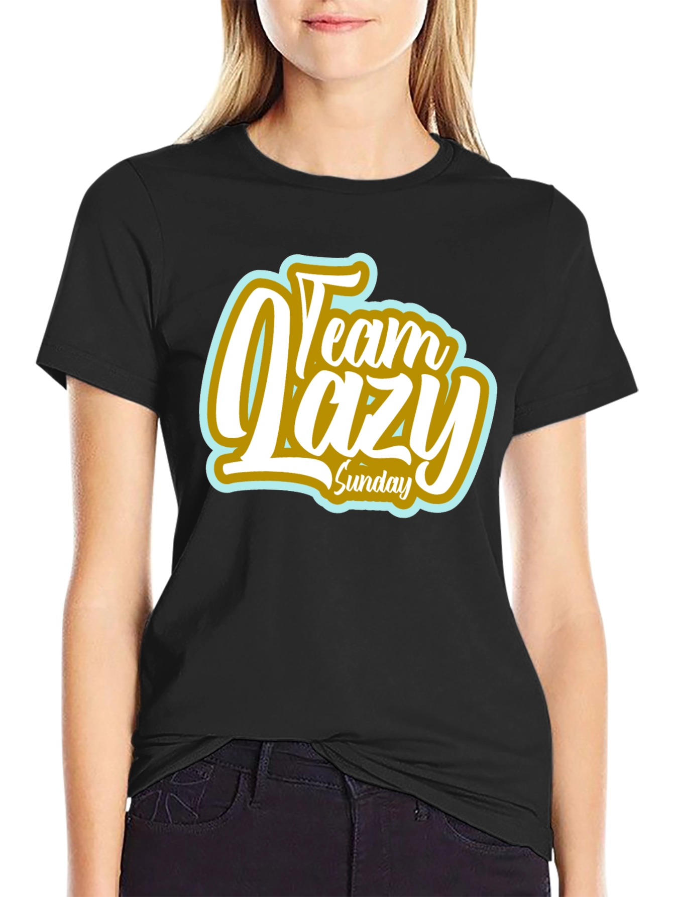 Team Lazy Sunday Black T-Shirt