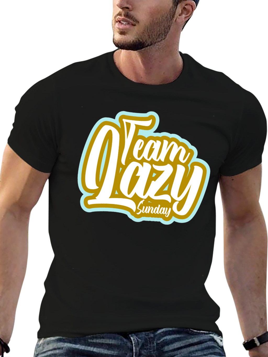 Team Lazy Sunday Black T-Shirt