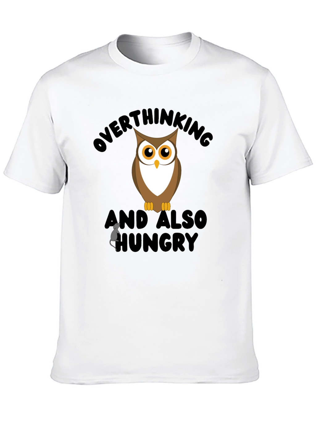 Overthinking Owl Graphic Black T-Shirt