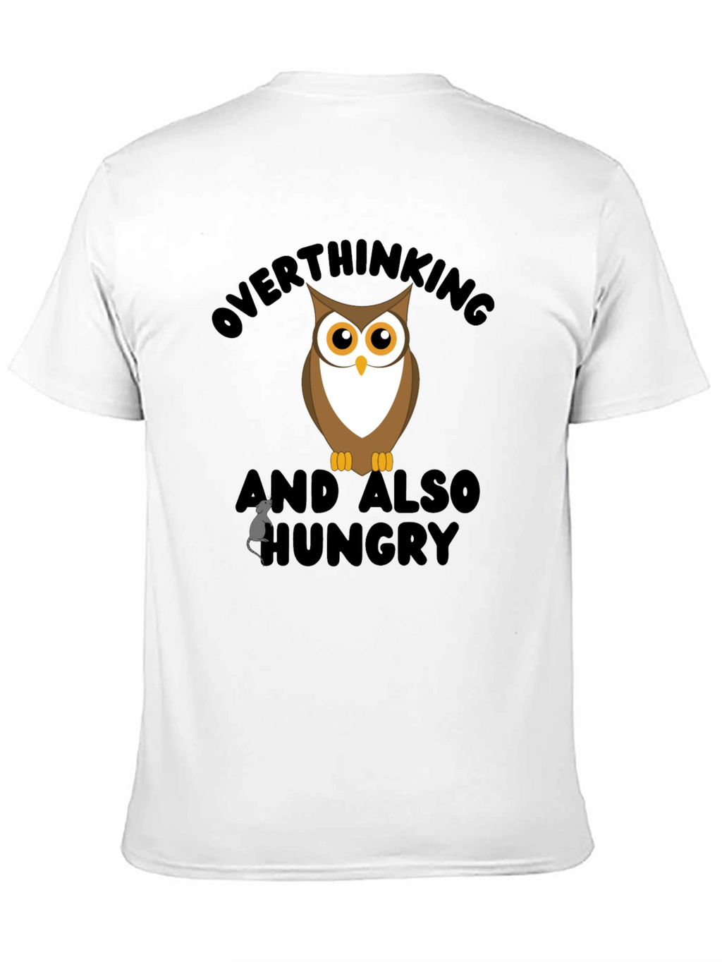 Overthinking Owl Graphic Black T-Shirt
