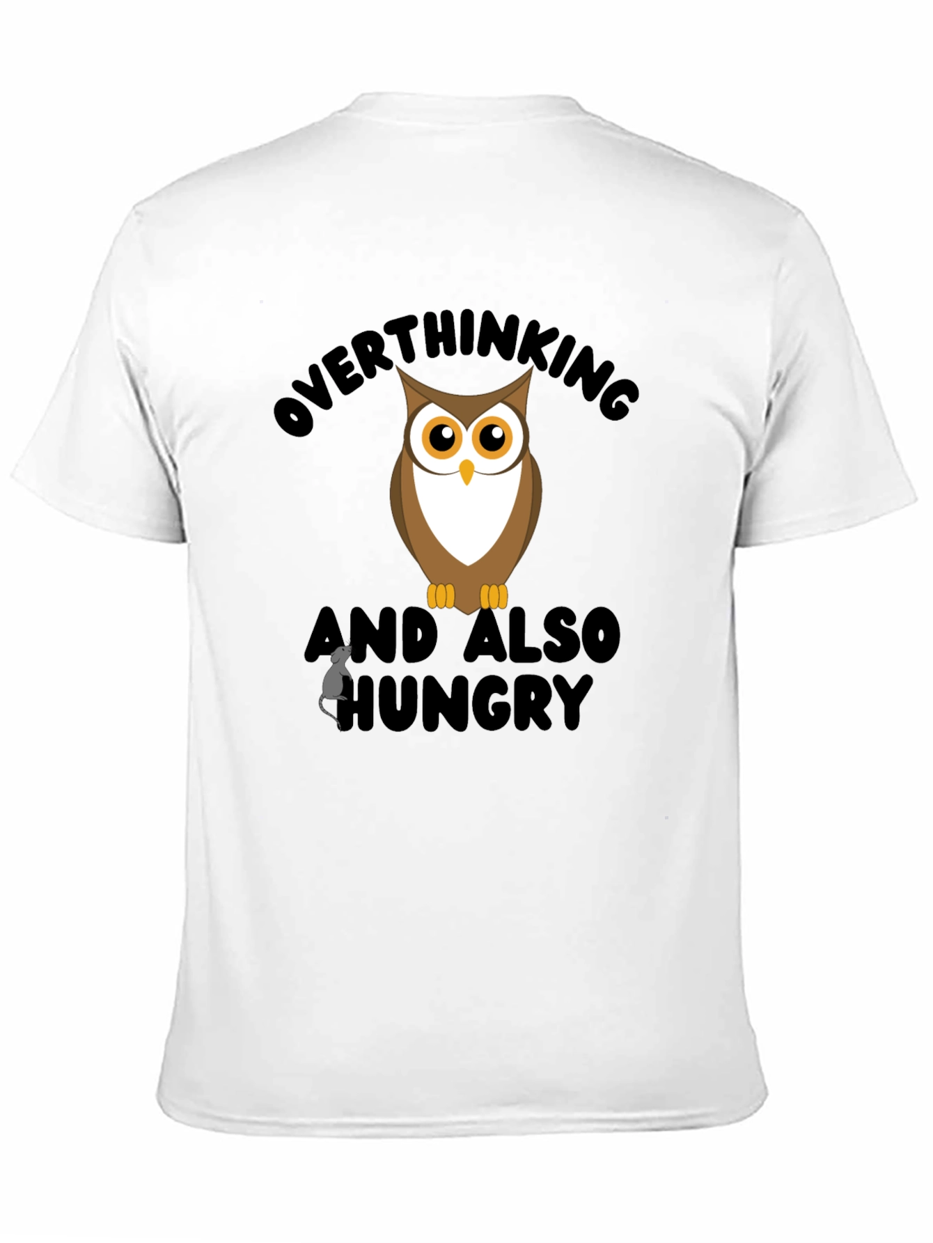 Overthinking Owl Graphic Black T-Shirt