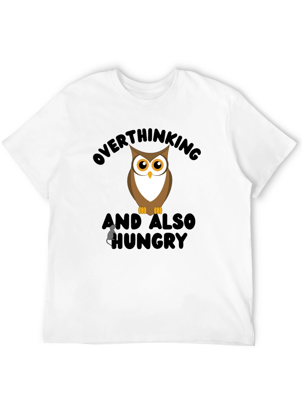 Overthinking Owl Graphic Black T-Shirt