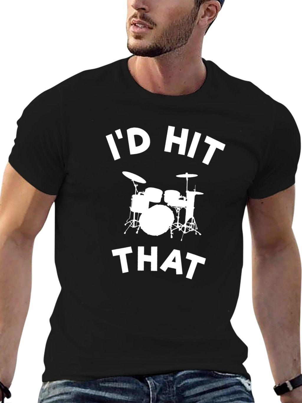 Id Hit That Drum Set Funny Music T-Shirt