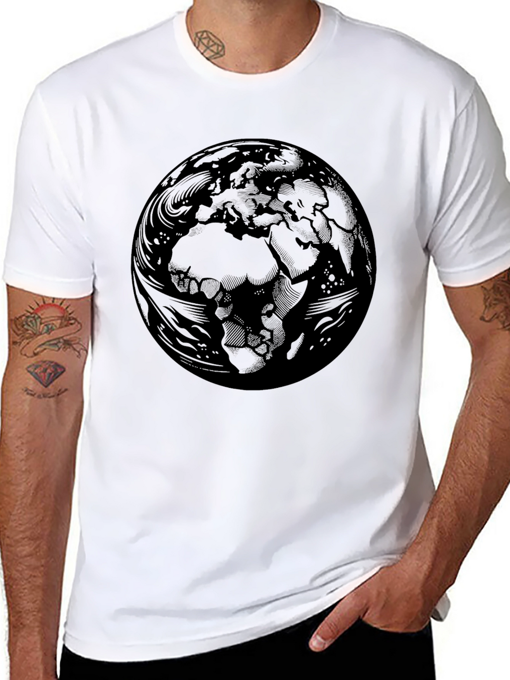 Earth Graphic Black T-Shirt