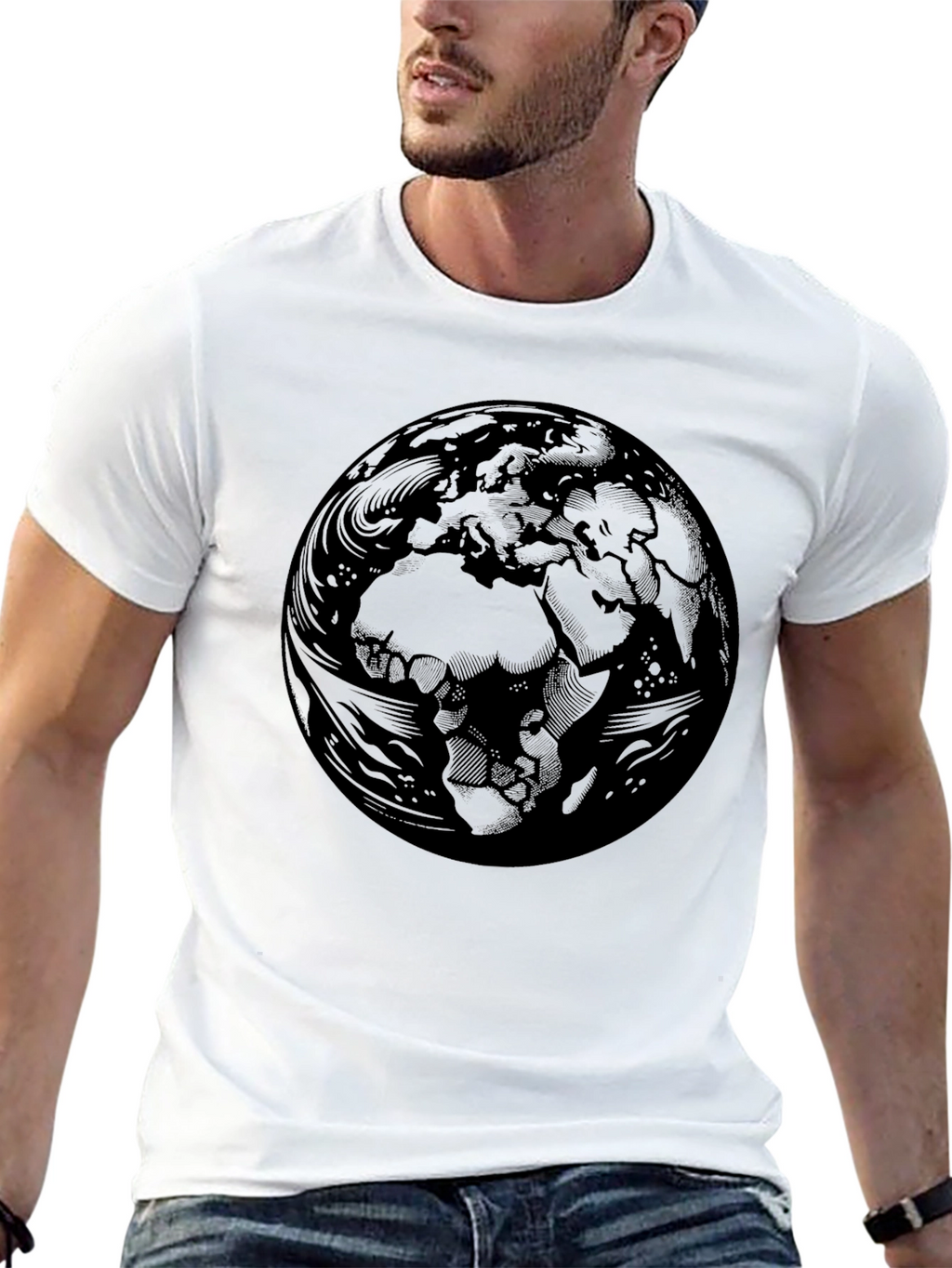 Earth Graphic Black T-Shirt