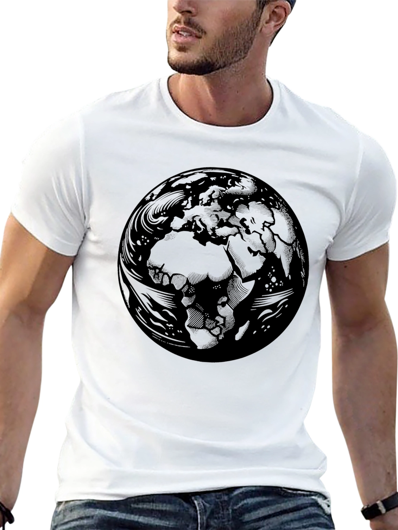 Earth Graphic Black T-Shirt
