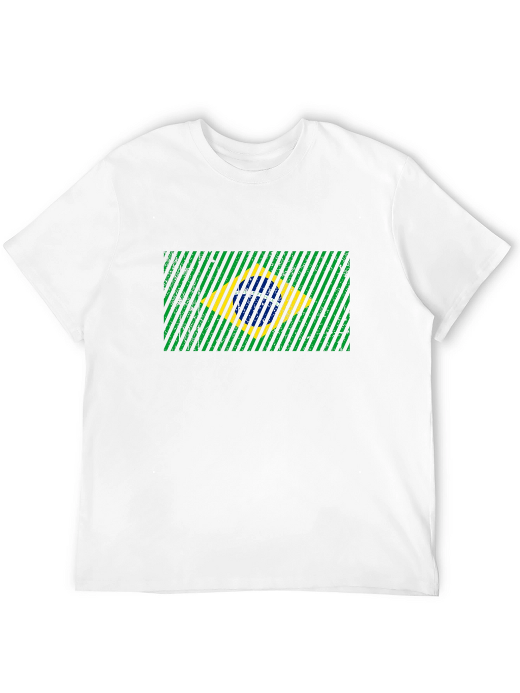 Brazil Flag Graphic Print Mens Black T-Shirt
