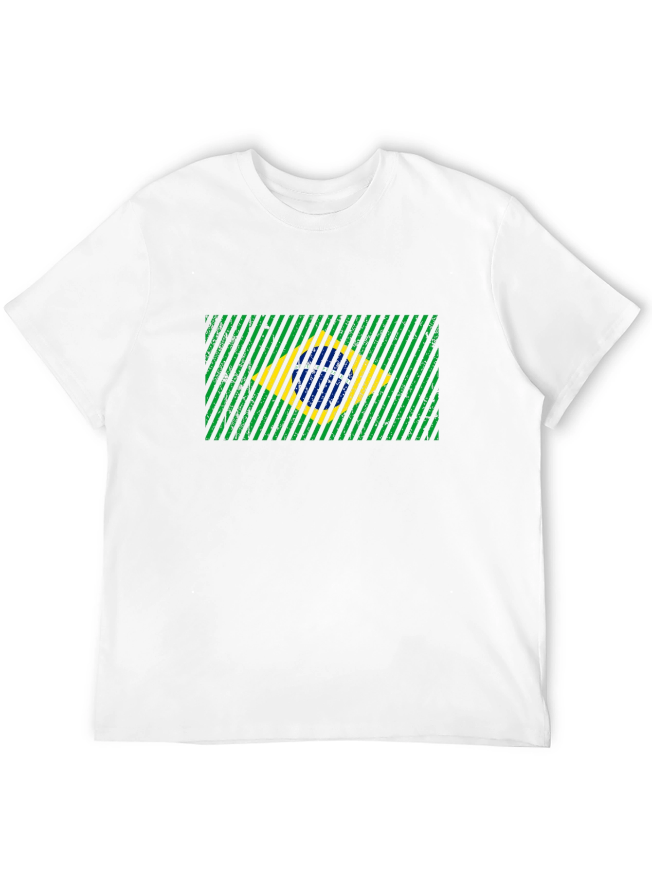 Brazil Flag Graphic Print Mens Black T-Shirt