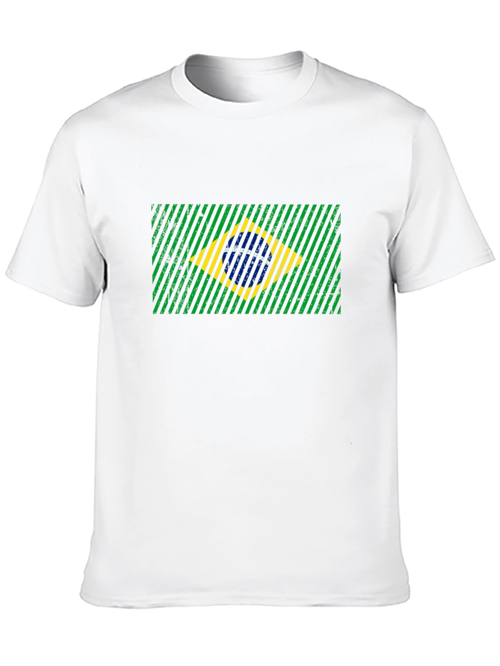 Brazil Flag Graphic Print Mens Black T-Shirt