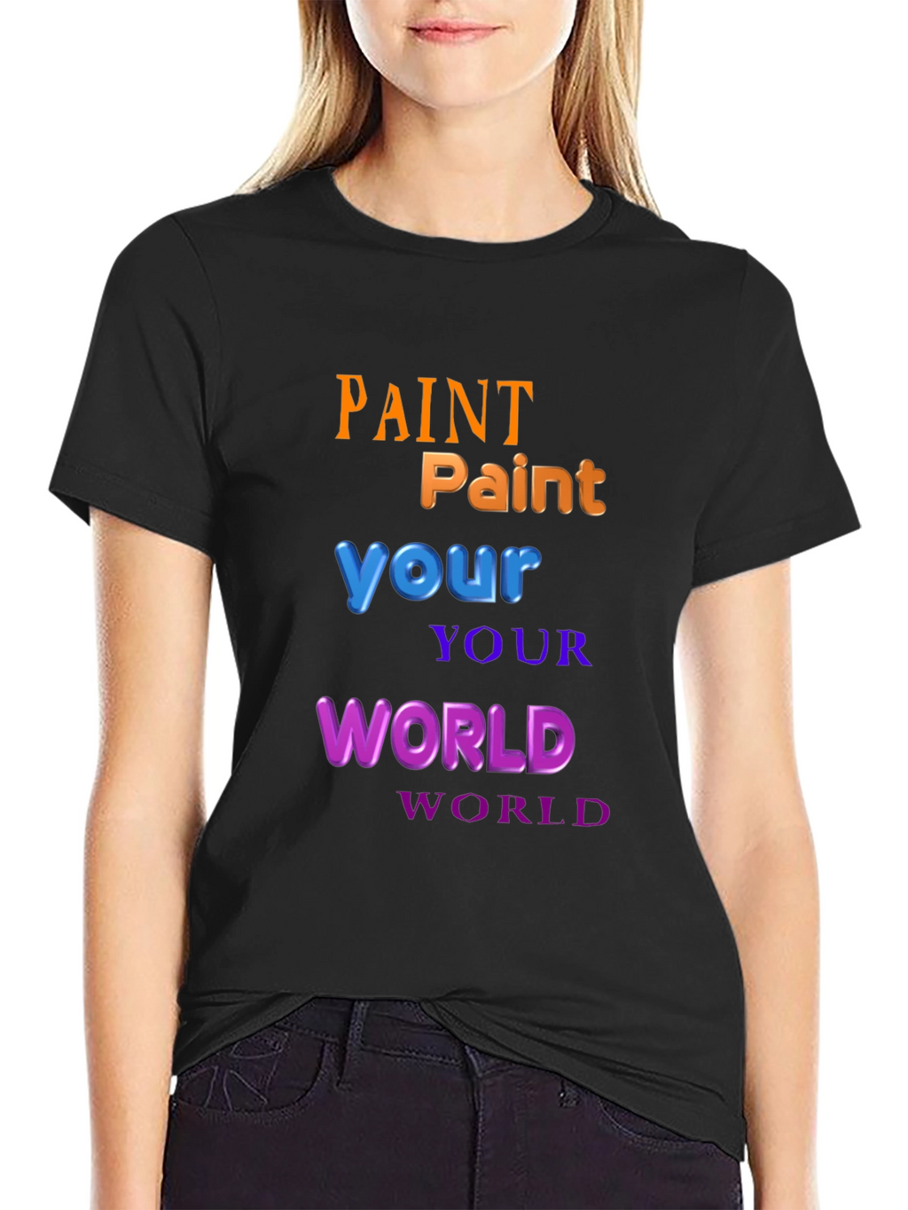 Paint Your World Graphic T-Shirt - Black