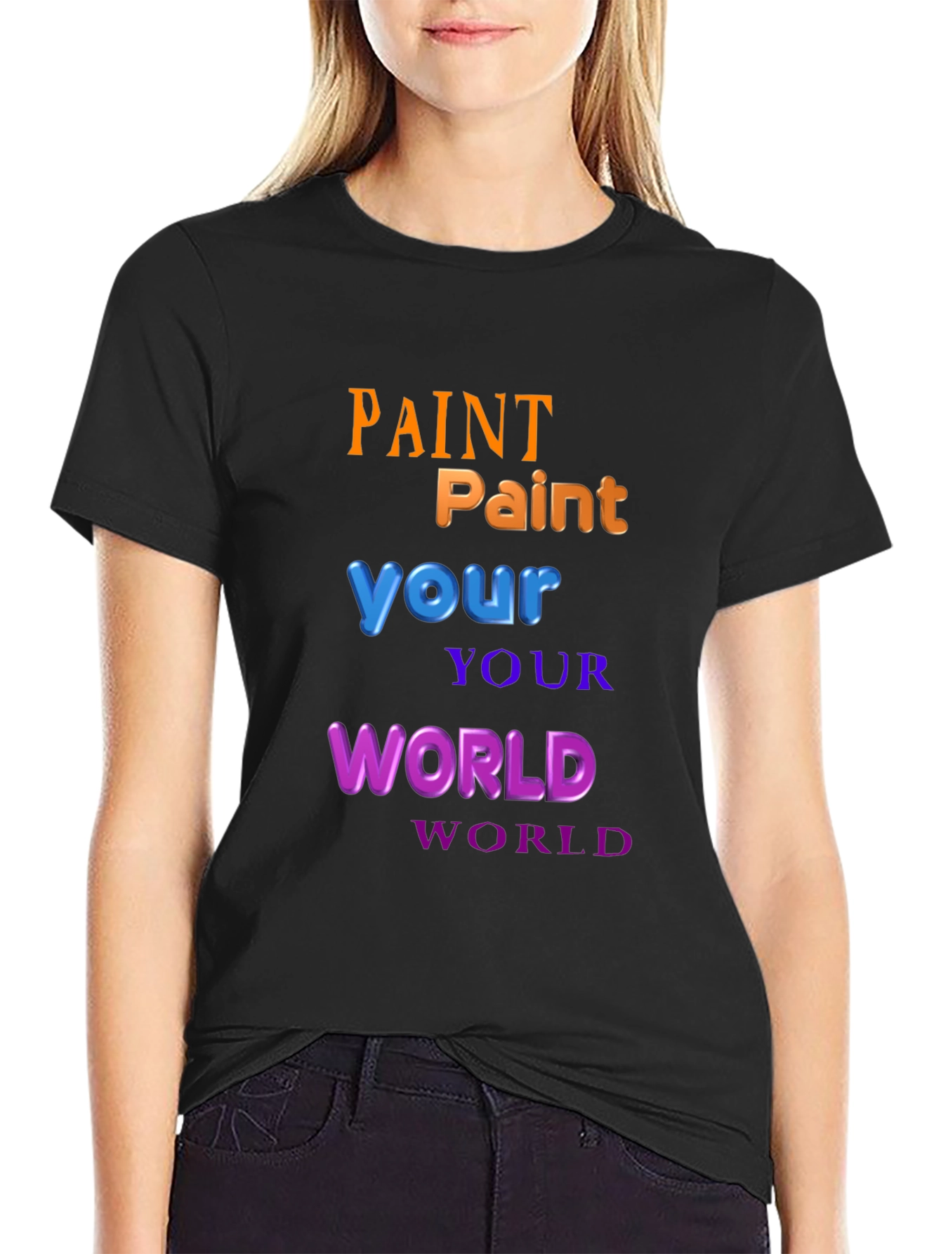 Paint Your World Graphic T-Shirt - Black