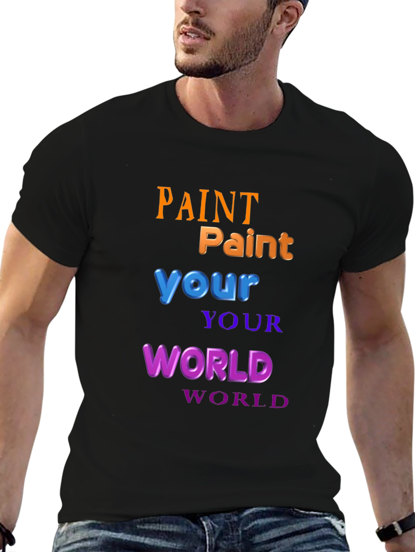 Paint Your World Graphic T-Shirt - Black