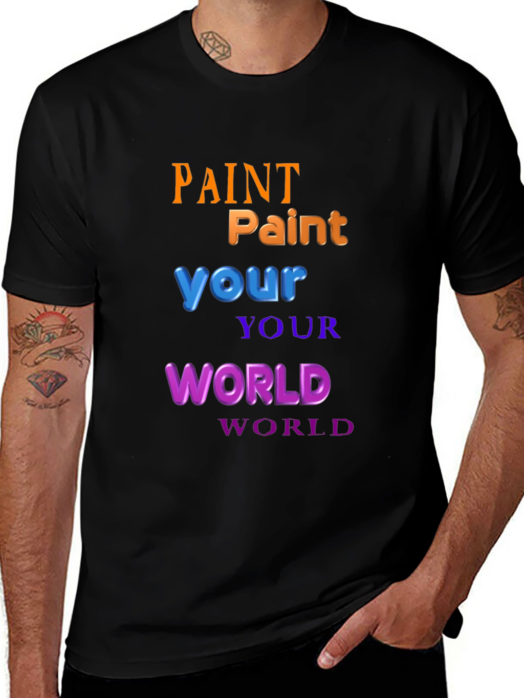 Paint Your World Graphic T-Shirt - Black