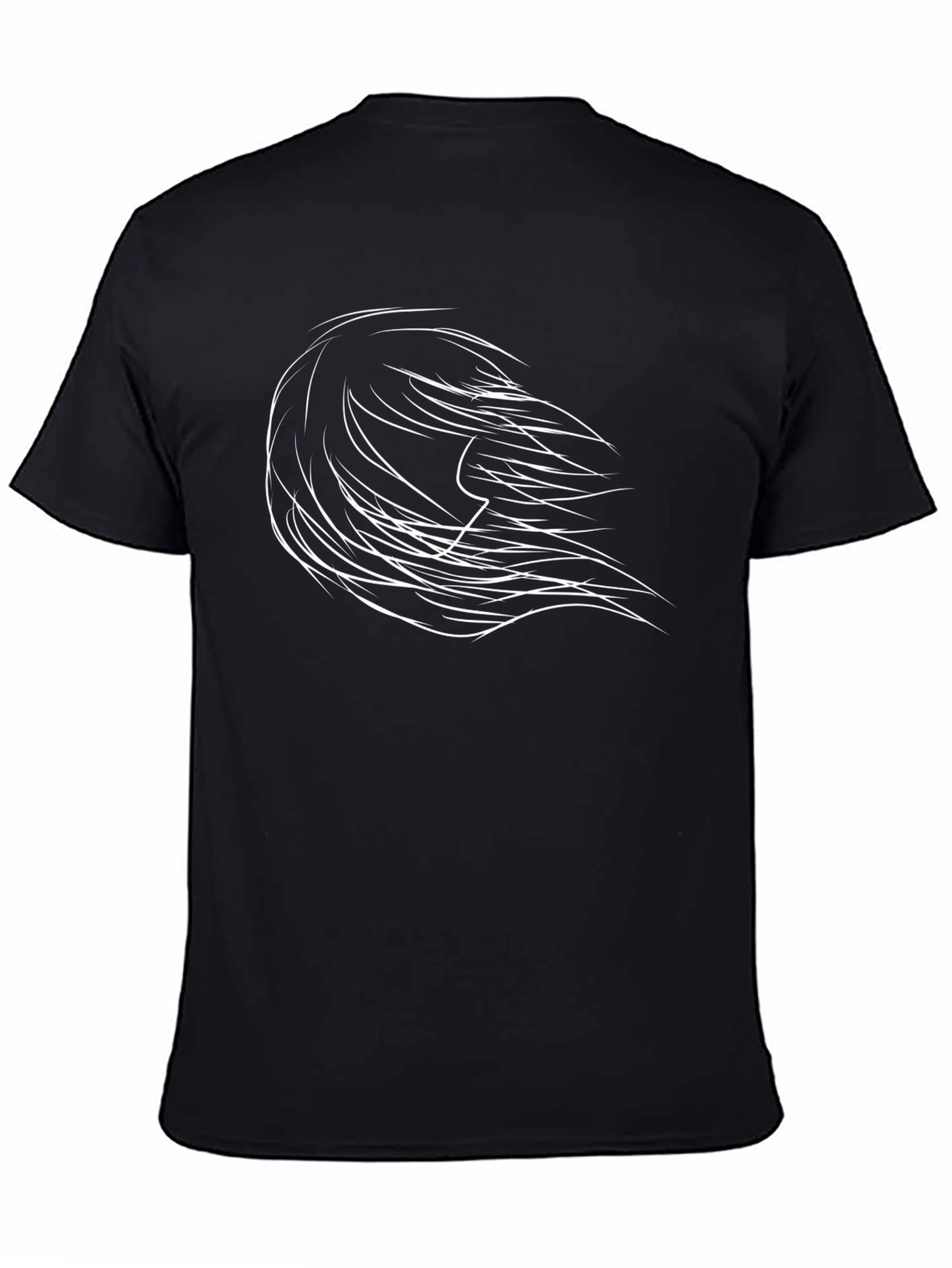 Abstract Flowing Hairline Art Black T-Shirt