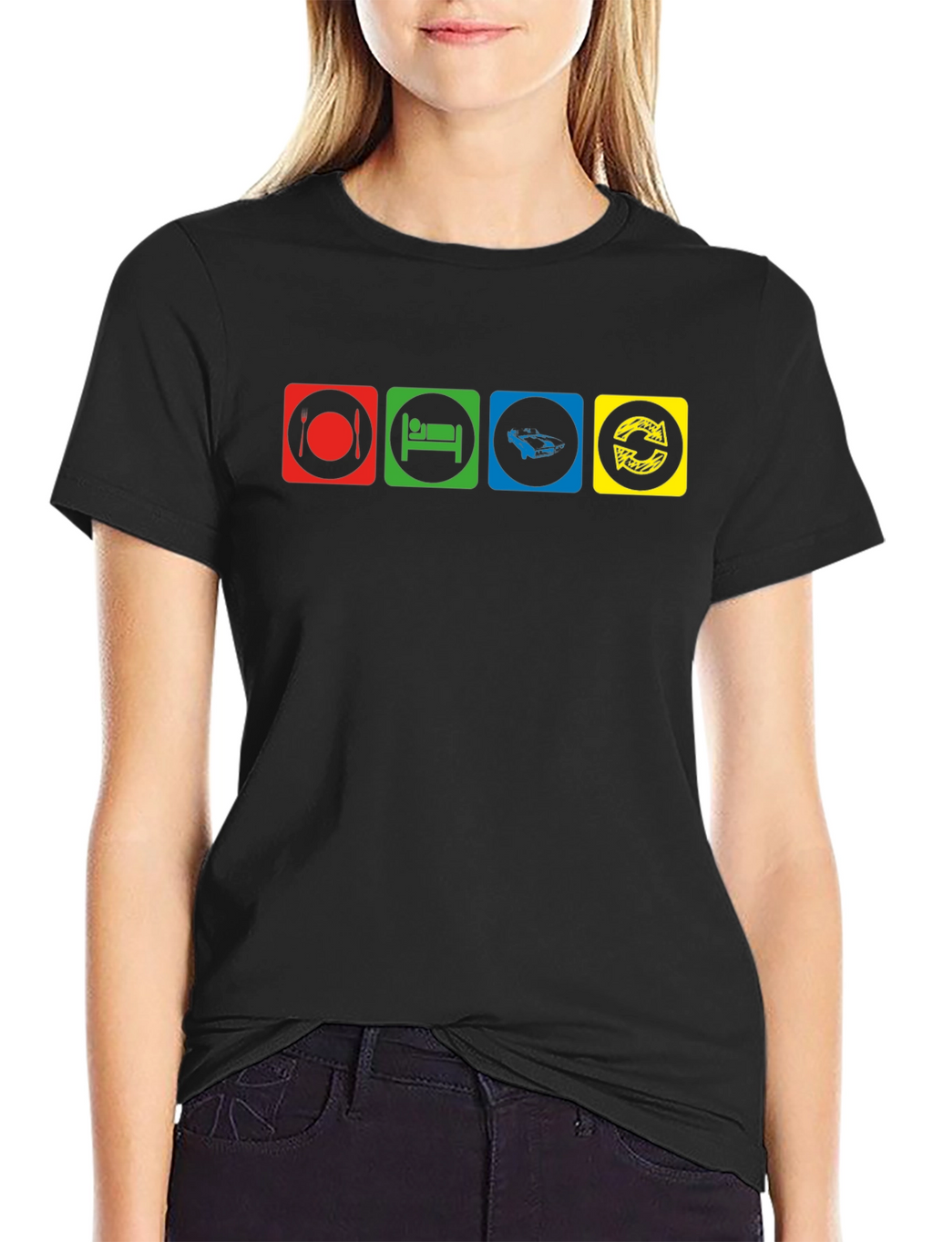 Eat Sleep Drift Repeat Black T-Shirt