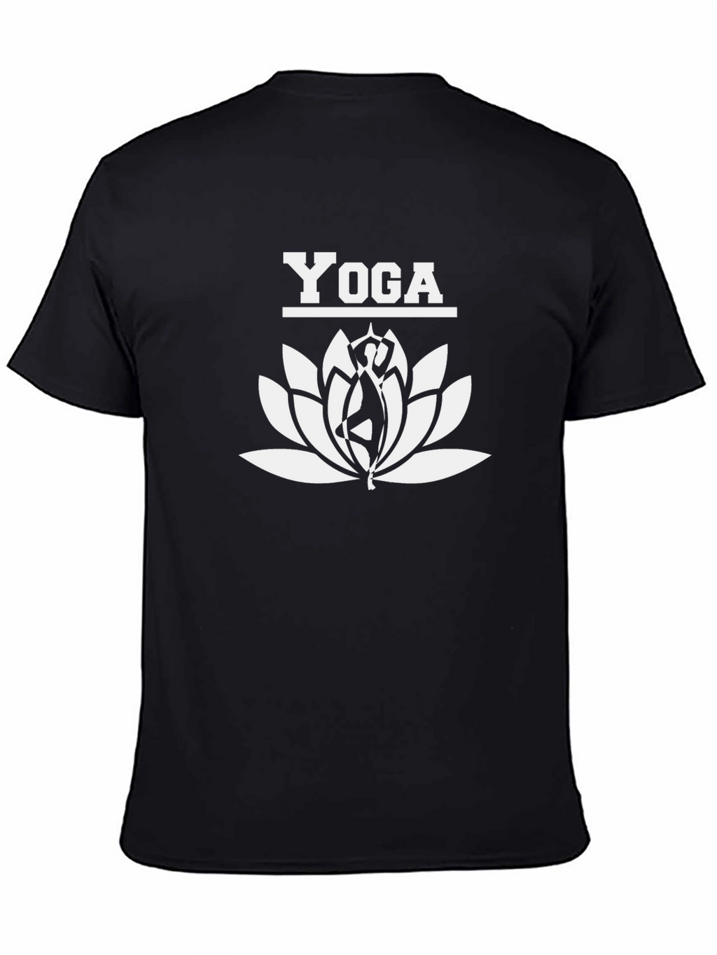Yoga Lotus Graphic Tee - Black Cotton T-Shirt