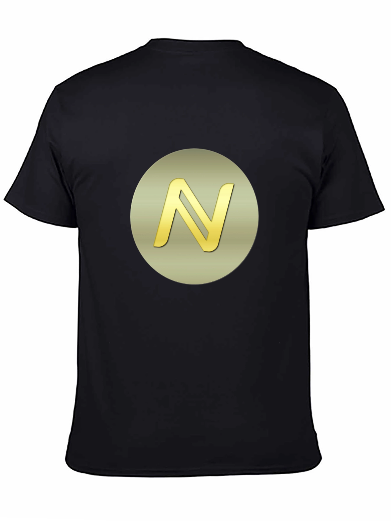 Golden Initial N Graphic Print Black T-Shirt