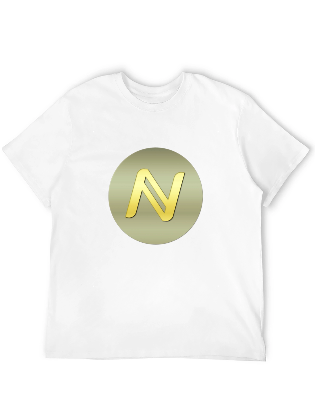 Golden Initial N Graphic Print Black T-Shirt