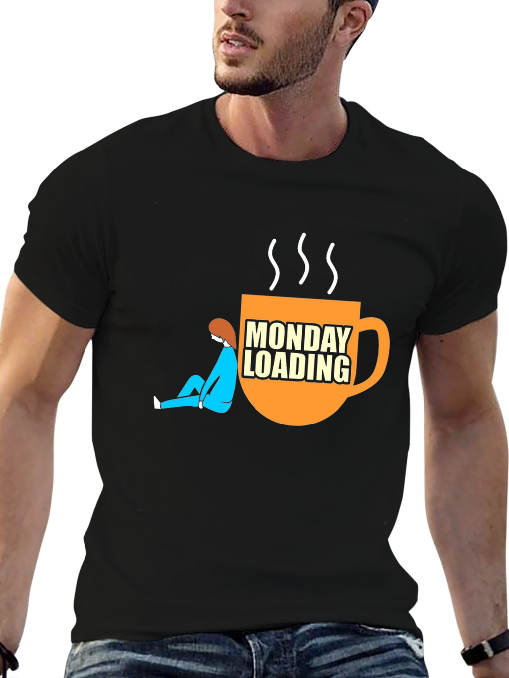 Monday Loading Graphic T-Shirt Coffee Lover Tee