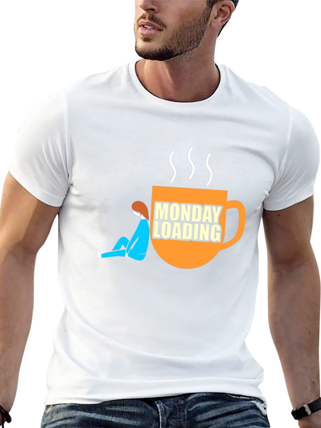 Monday Loading Graphic T-Shirt Coffee Lover Tee