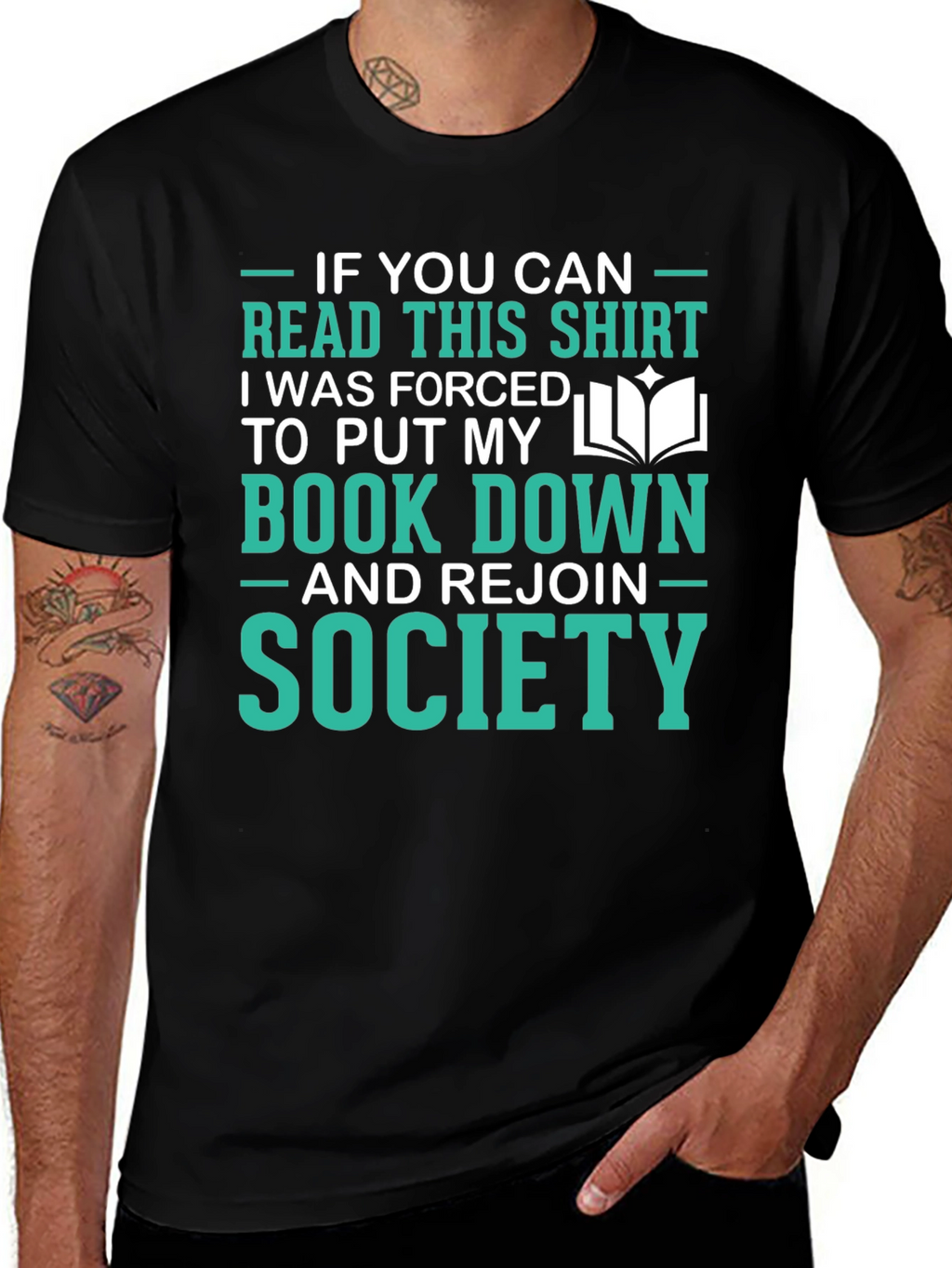Funny Reader T-Shirt: Forced to Rejoin Society
