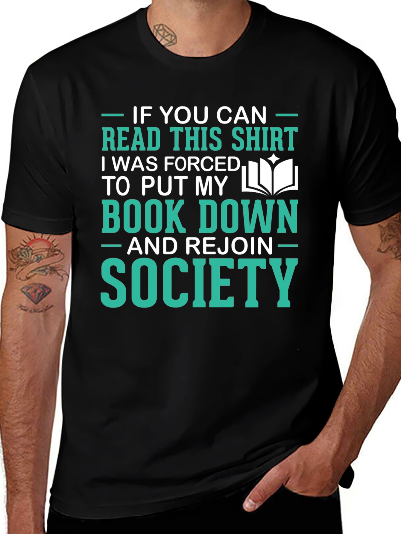 Funny Reader T-Shirt: Forced to Rejoin Society