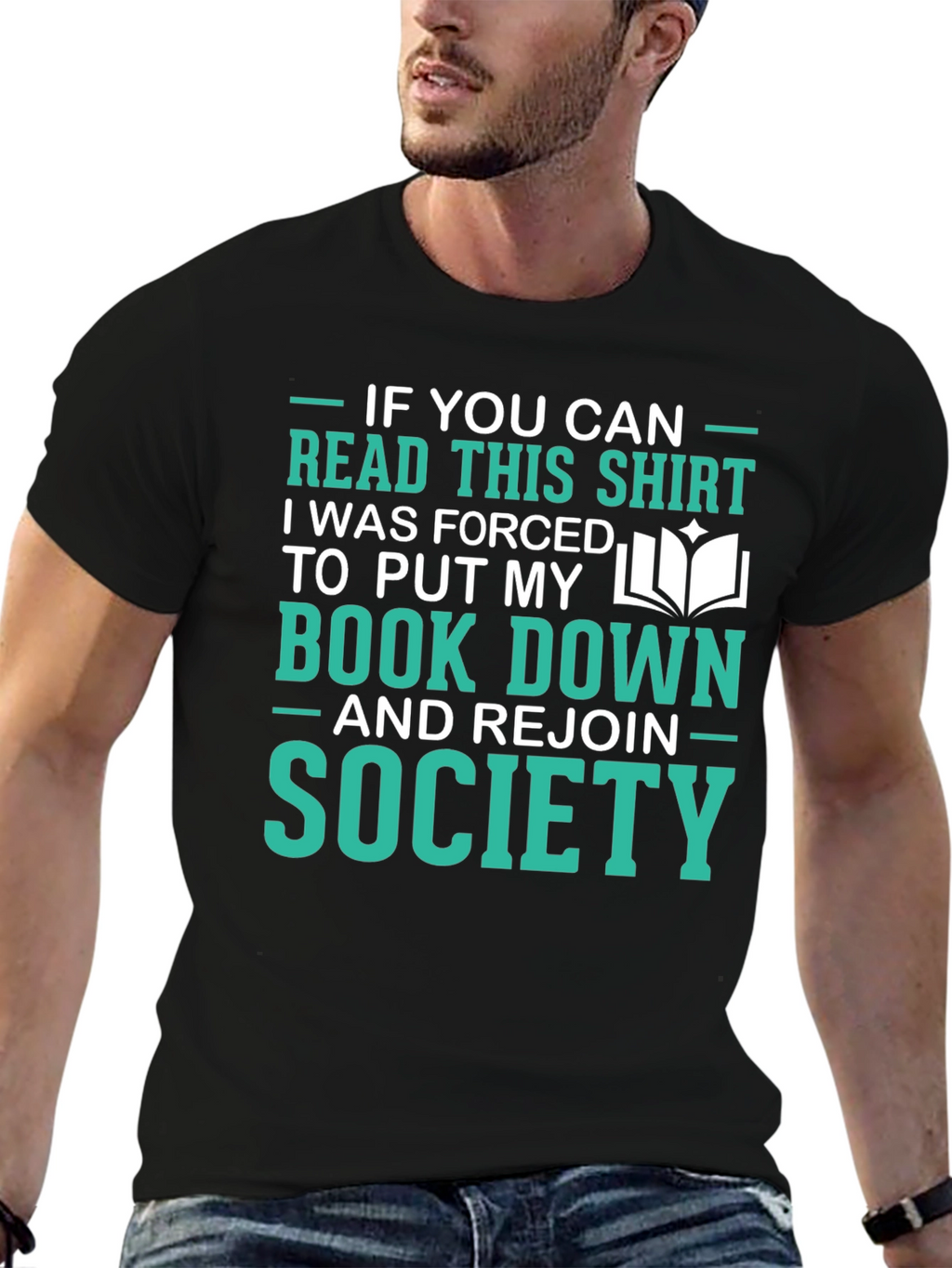 Funny Reader T-Shirt: Forced to Rejoin Society