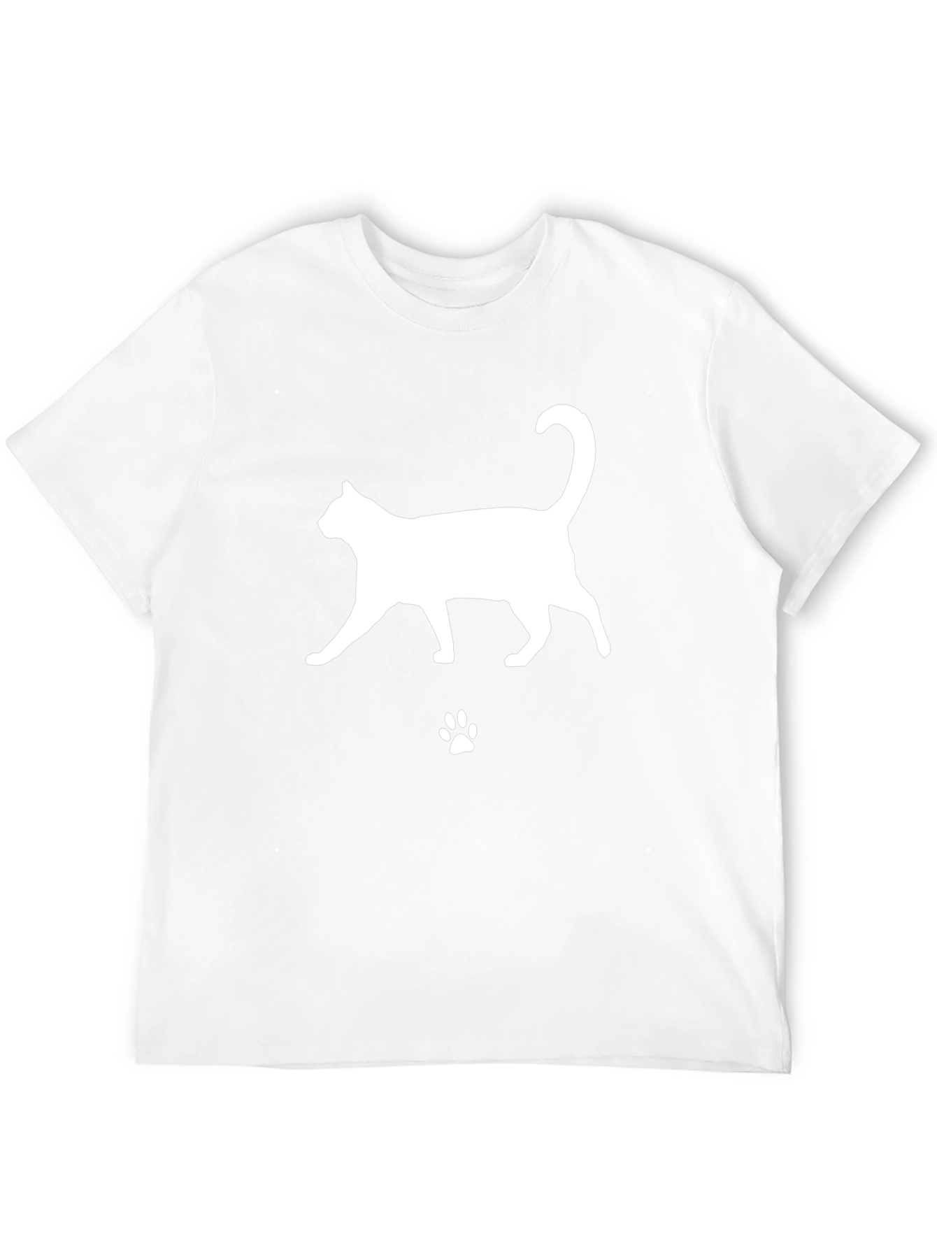 Cat Silhouette T-Shirt - Black Cotton Tee