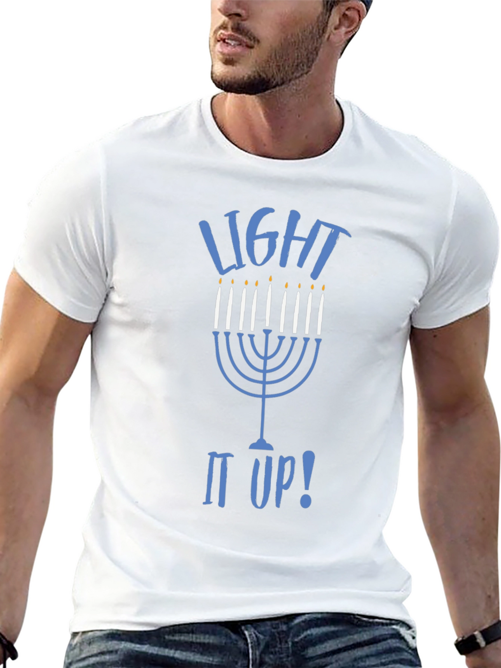 Hanukkah Light it Up Graphic T-Shirt