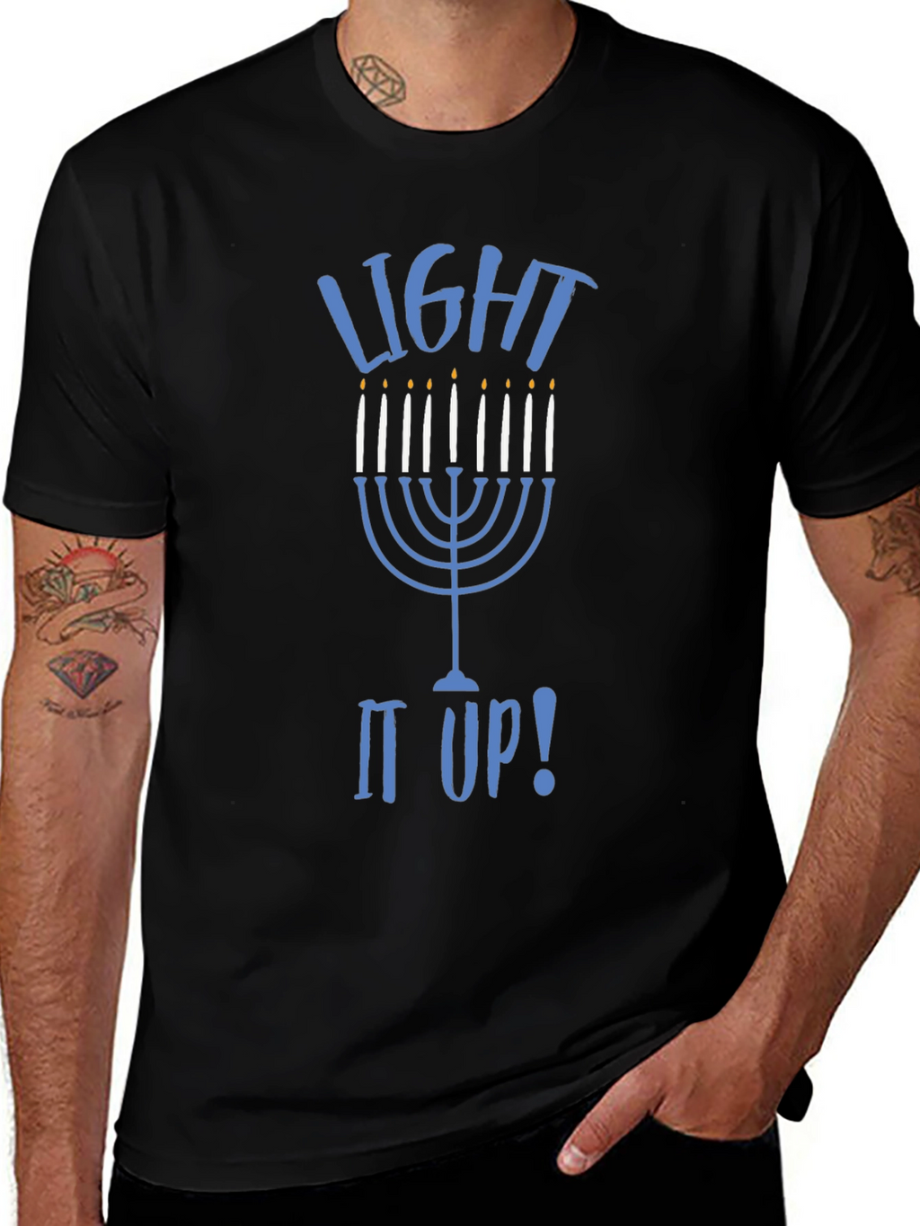 Hanukkah Light it Up Graphic T-Shirt